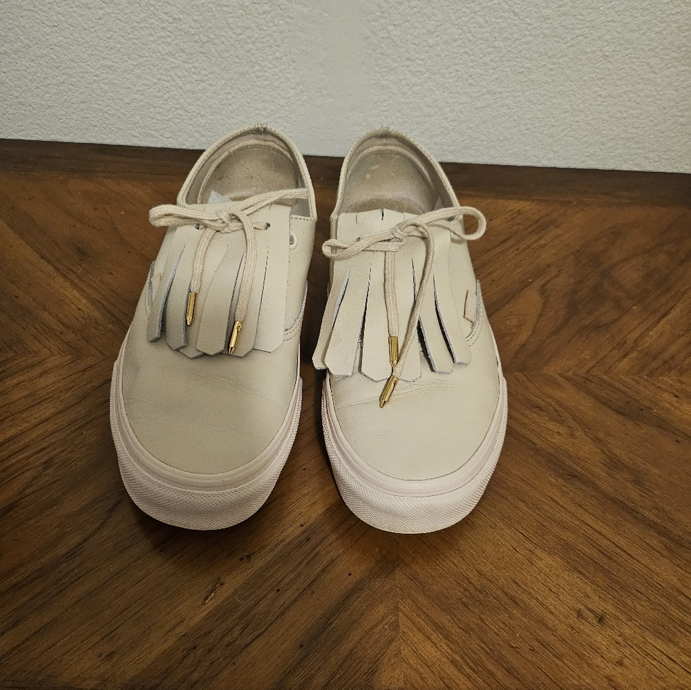 VANS Authentic Fringe (Leather)WhisperPink/Golf Men 5.5 Women 7